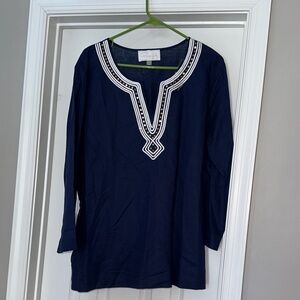 Pappagallo linen blend top